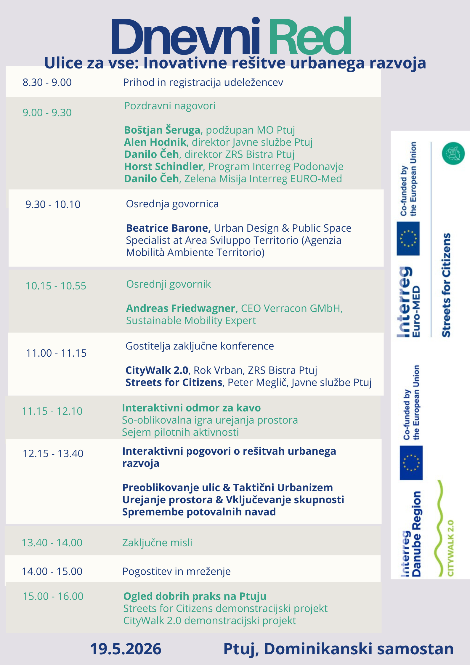 CityWalk 2.0 agenda slo maj 2026